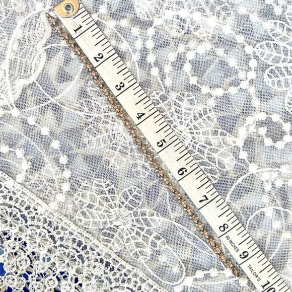 Vintage Solid Sterling & Pink Topaz Flower Bracelet/Anklet ~9.5” - Picture 8 of 10